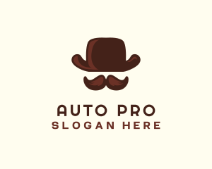 Magician - Mustache Gentleman Hat logo design