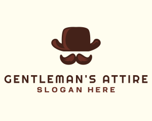 Mustache Gentleman Hat logo design