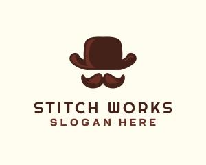 Alterations - Mustache Gentleman Hat logo design