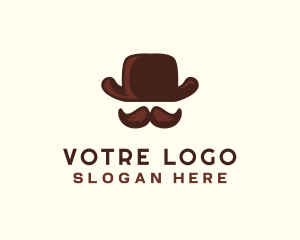 Gentleman - Mustache Gentleman Hat logo design