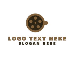 Movie - Coffee Cup Reel logo design