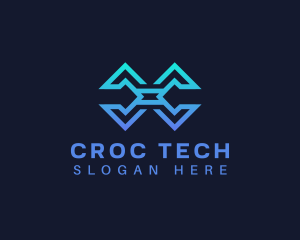 Tech Cyber Letter C logo design