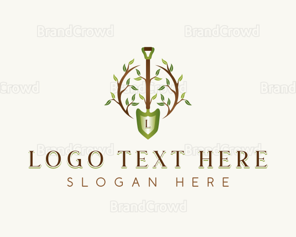 Plant Shovel Landscaping Logo