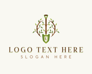 Plant Shovel Landscaping Logo