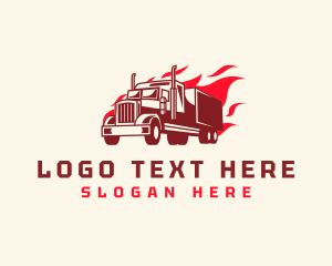 Forwarding - Flaming Truck Transport logo design