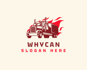 Flaming Truck Transport Logo