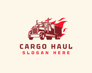 Flaming Truck Transport logo design