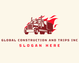 Cargo - Flaming Truck Transport logo design