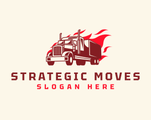 Flaming Truck Transport logo design