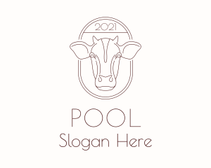 Cow Head Line Art  Logo