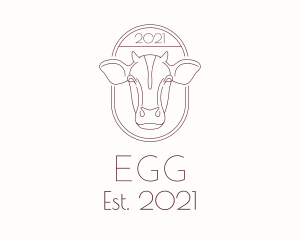 Cow Head Line Art  logo design