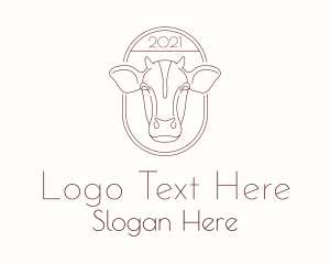 Cow Head Line Art  Logo