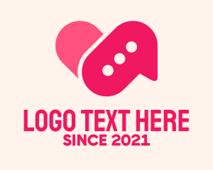 Application - Pink Dating Chat Application logo design