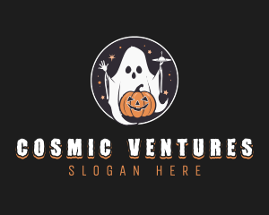 Pumpkin Alien Ghost logo design