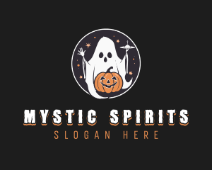 Pumpkin Alien Ghost logo design