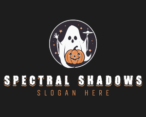 Pumpkin Alien Ghost logo design