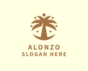 Round Palm Tree logo design