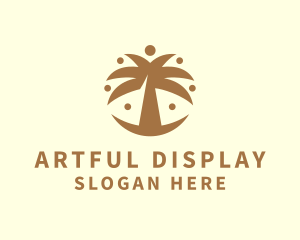 Round Palm Tree logo design