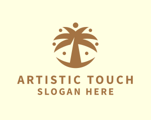 Round Palm Tree logo design