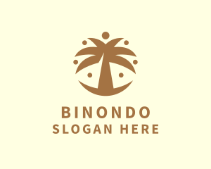 Round Palm Tree logo design