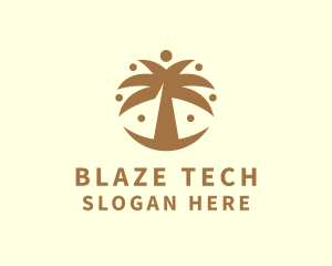 Round Palm Tree logo design