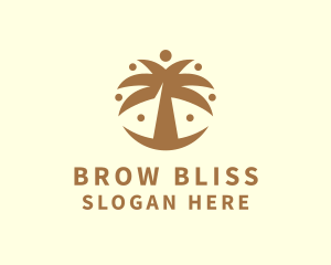 Round Palm Tree logo design