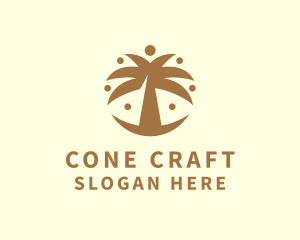 Round Palm Tree logo design