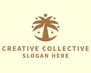 Round Palm Tree logo design