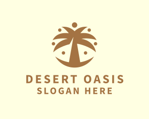 Round Palm Tree logo design