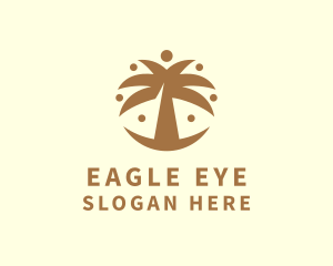 Round Palm Tree logo design