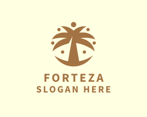 Round Palm Tree logo design