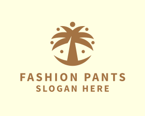 Round Palm Tree logo design