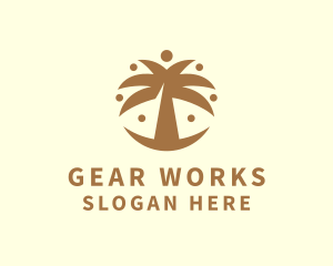 Round Palm Tree logo design