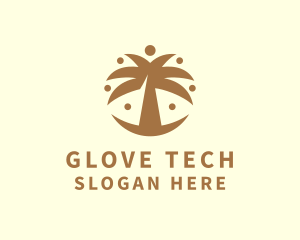 Round Palm Tree logo design