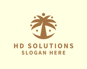 Round Palm Tree logo design