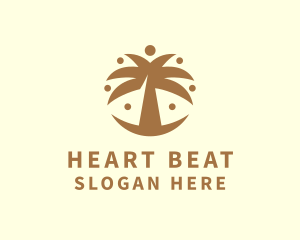 Round Palm Tree logo design