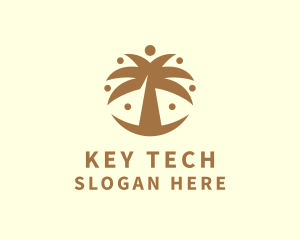 Round Palm Tree logo design