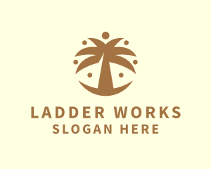 Round Palm Tree logo design