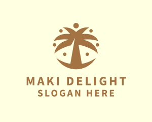 Round Palm Tree logo design