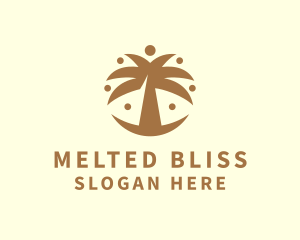 Round Palm Tree logo design