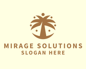 Mirage - Round Palm Tree logo design