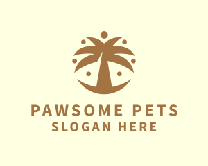 Round Palm Tree logo design