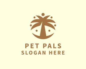 Round Palm Tree logo design