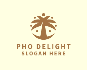 Round Palm Tree logo design