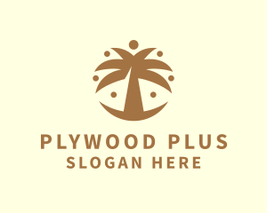 Round Palm Tree logo design