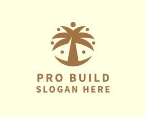 Round Palm Tree logo design