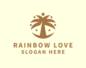 Round Palm Tree logo design