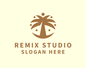 Round Palm Tree logo design