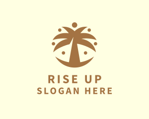 Round Palm Tree logo design