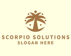 Round Palm Tree logo design